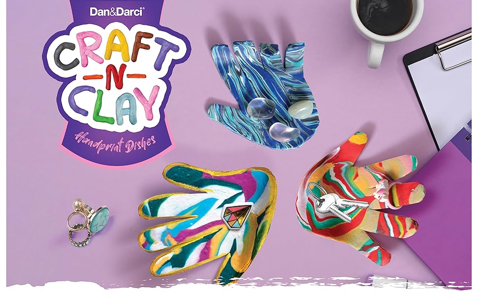 Craft & Clay Handprint Dish Kit Arts and Crafts for Kids