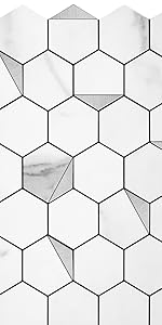 Hex Faux Marble with Silver