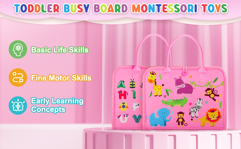 busy board montessori toys for 1 2 3 4 year old girl bithday gift preschool learning activities
