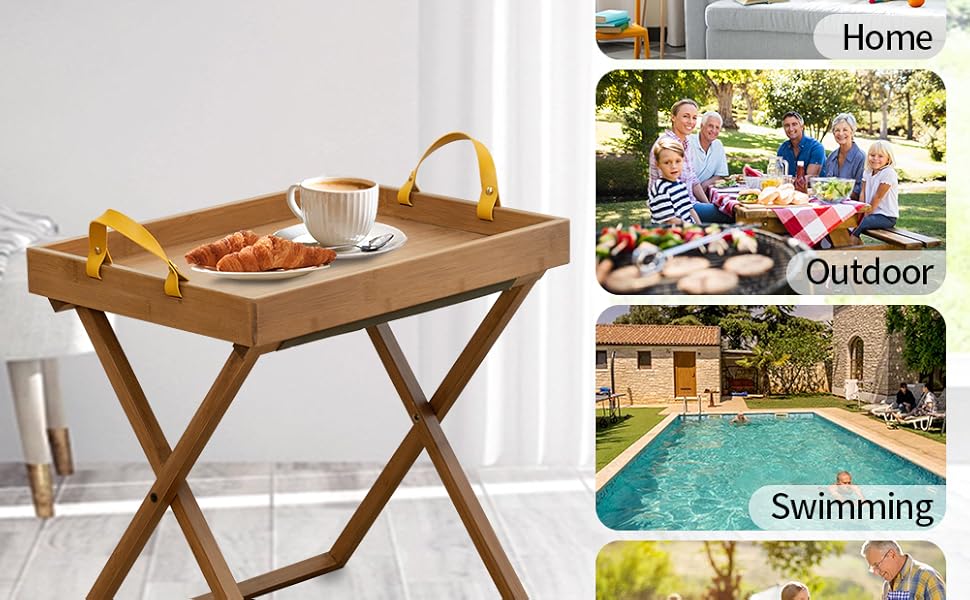 Amazon.com: JIKUGO Living Room Small Tea Table with Tray