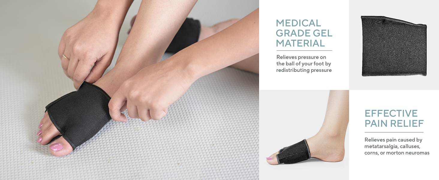 GELRIDE Gel Metatarsal Pads with Cushioned Ball of Foot Support for Men