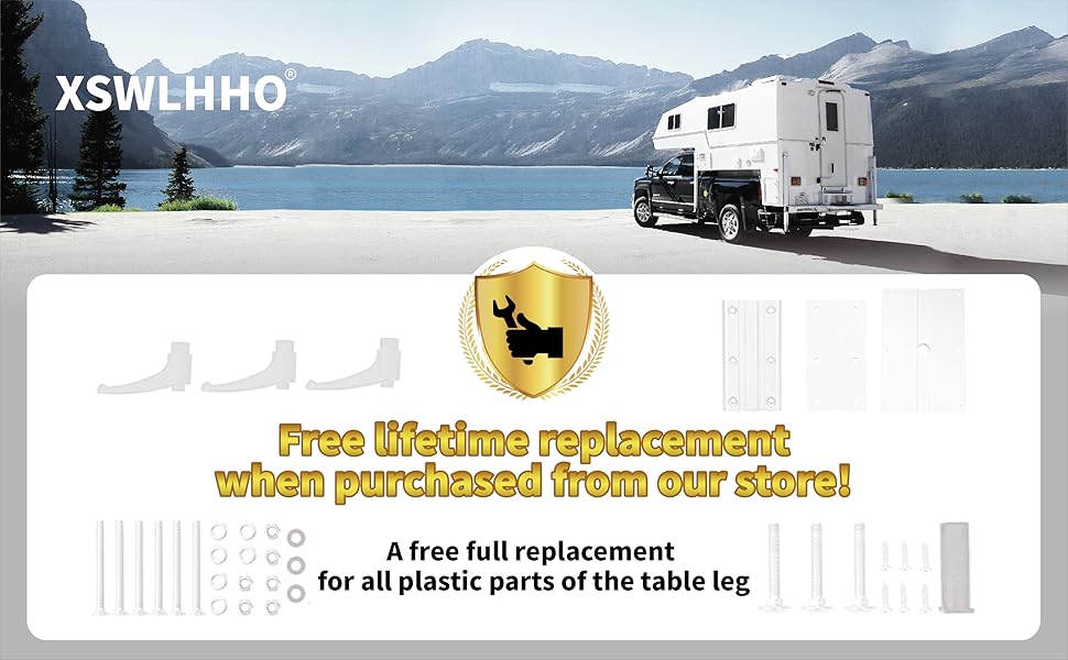 XSWLHH Removable RV Table Leg with Adjustable Bracket and 360 Degree Rotation, Multi