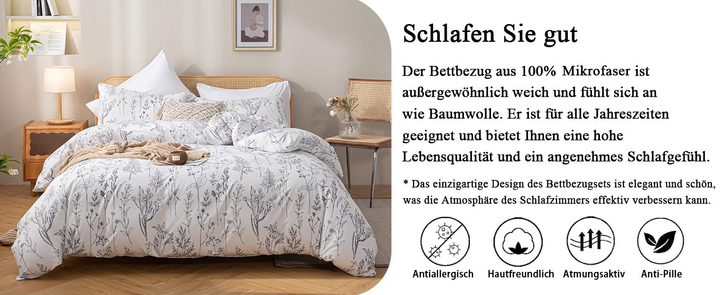 Floral Bettwäsche Set