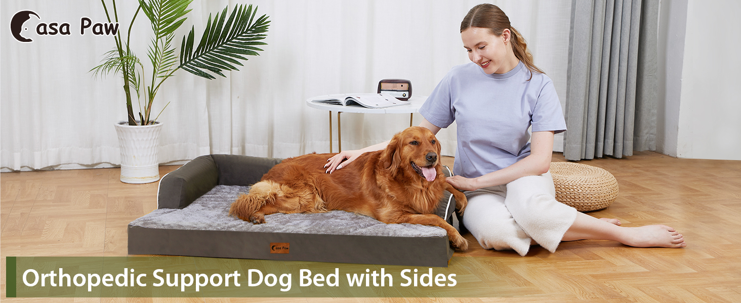Casa Paw Orthopedic Dog Beds for Large Dogs, Waterproof