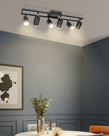 ☆KTR257☆ Ketom 6-Light Track Lighting Fixtures Ceiling, GU10 Black