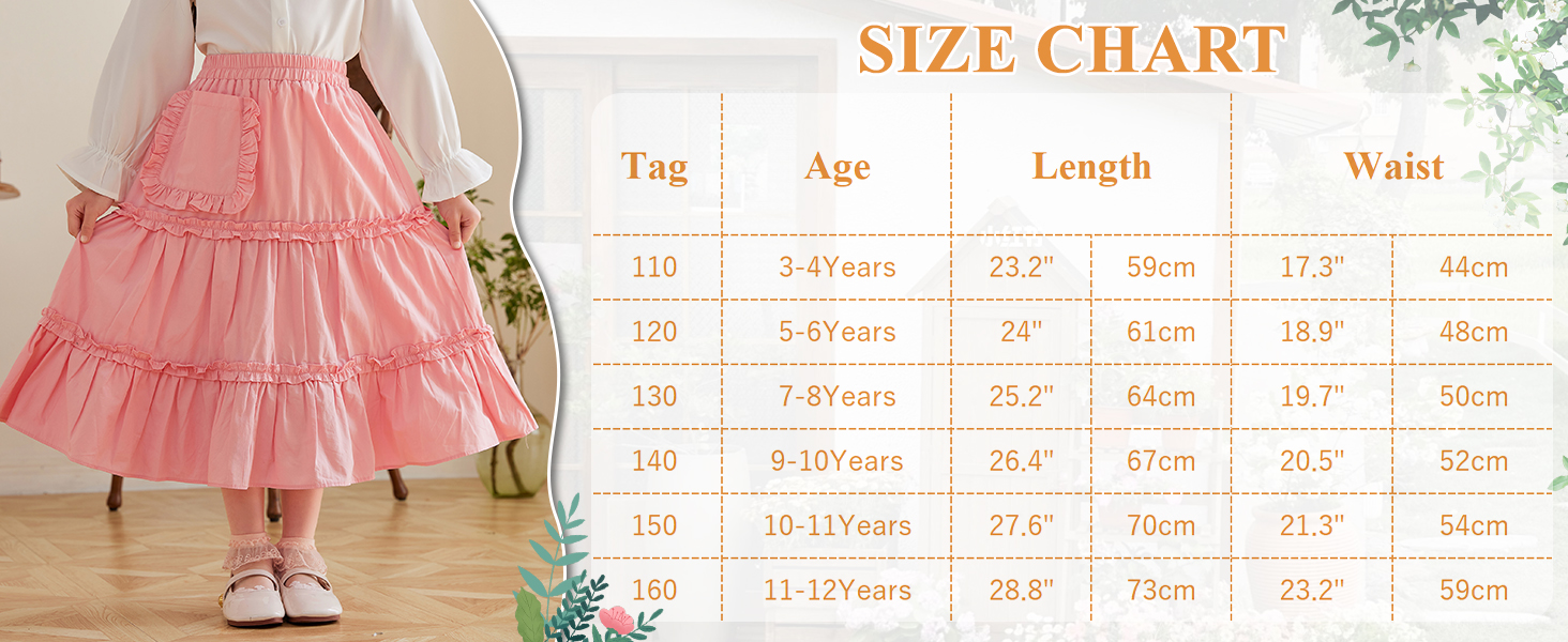  SEAUR Girls Maxi Skirt