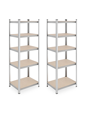 Relaxdays Schwerlastregal 2er Set, 500 kg, Stahl, zum Stecken in Keller und Garage, Silber, 180 x 60 x 45 cm, Faserplatt E352c759 5017 45d8 A3bf 64632dbfb457. CR0,0,300,400 PT0 SX300 V1