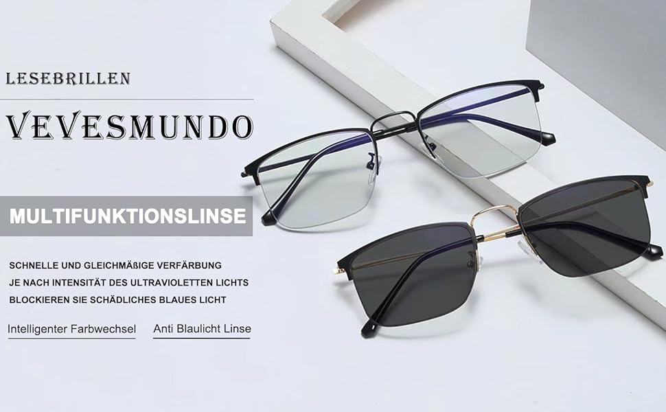 selbsttönende lesebrille mit uv-schutz lessen,selbsttönende brille mit sehstärke lesebrille 