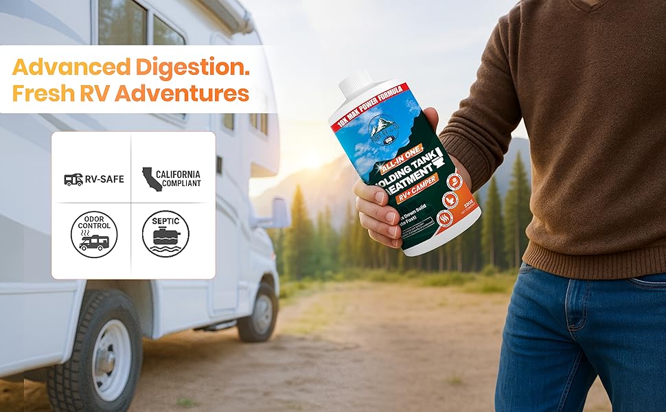 rv tank deodorizer, 32 treatments, holding tank formula, all-in-one septic cleaner