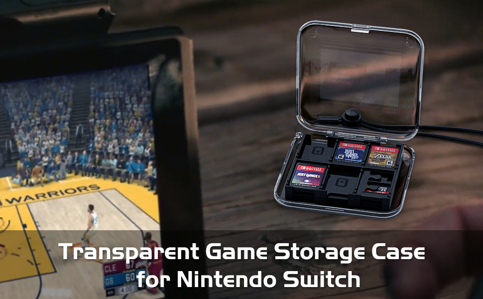 Game Card Case, Portable Game Card Storage Box with 6 Game Card Slots