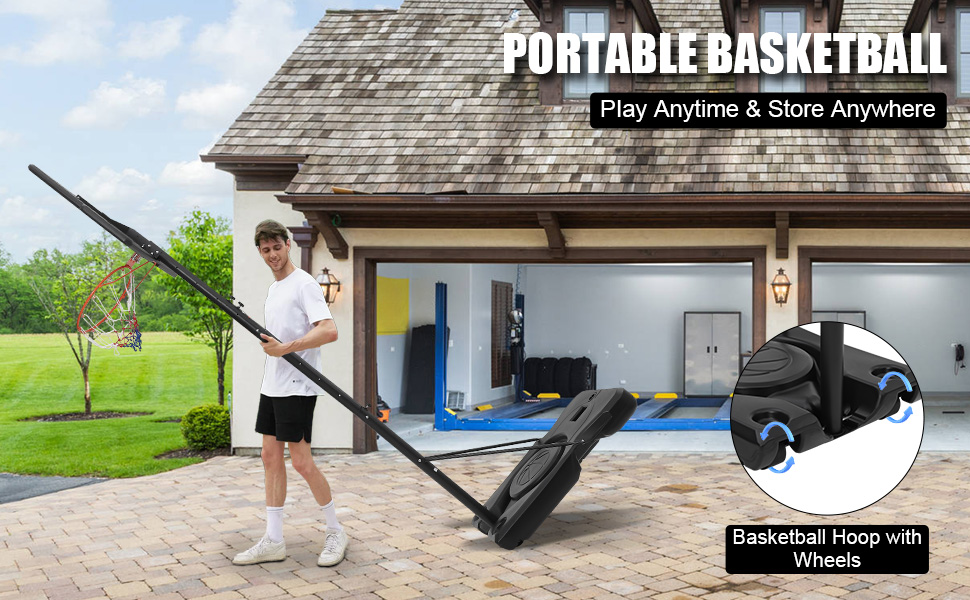 GarveeLife Basketball Hoop Outdoor 4.4310ft Adjustable