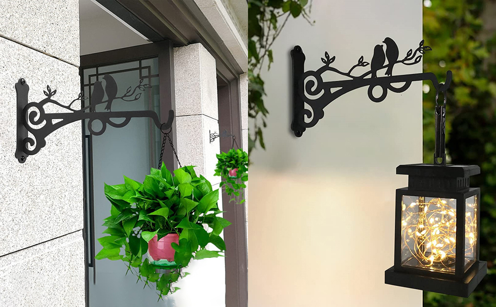 RT&BS Hanging Plant Brackets, 8inch Bird Feeder Wall Hooks, Metal