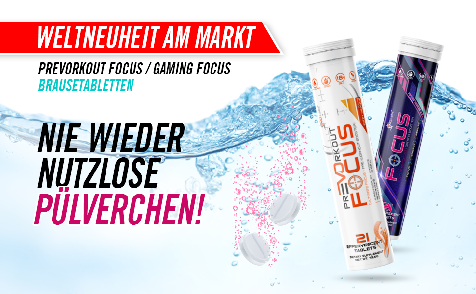 EVOLabs Focus Pre-Workout Booster Brausetabletten. Weltneuheit!! 