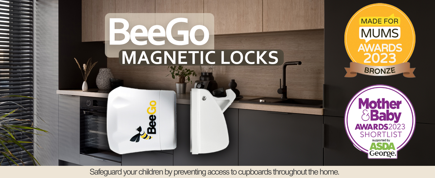 BeeGo® Cupboard Locks for Children 6 Locks + 1 Key, Child