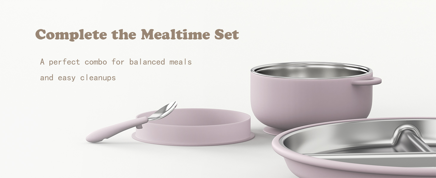 stainless steel kids plates baby led weaning supplies