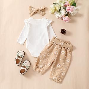 baby girl clothes 12-18 months fall winter onesies long sleeve white onesies clothing pants set