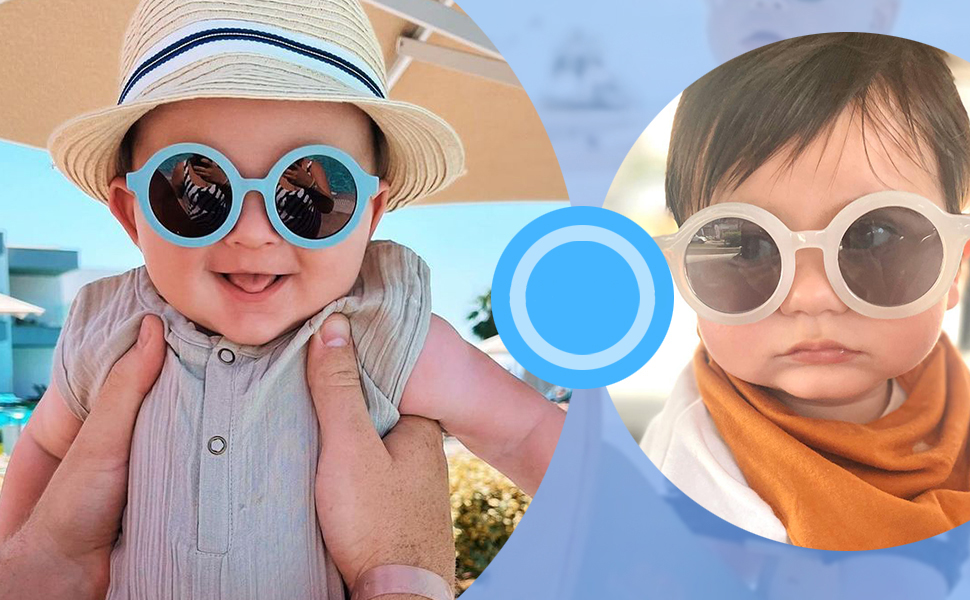 Kids Sunglasses, Retro Cute Round Sunglasses