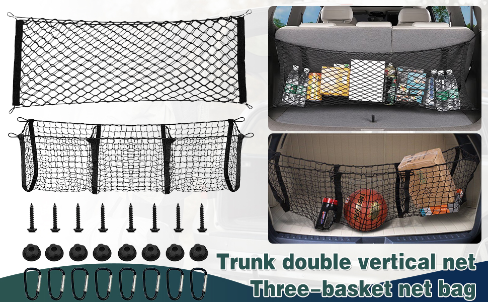 Truck Bed Extender, SUV Trunk Organizer Cargo net, Universal Elastic