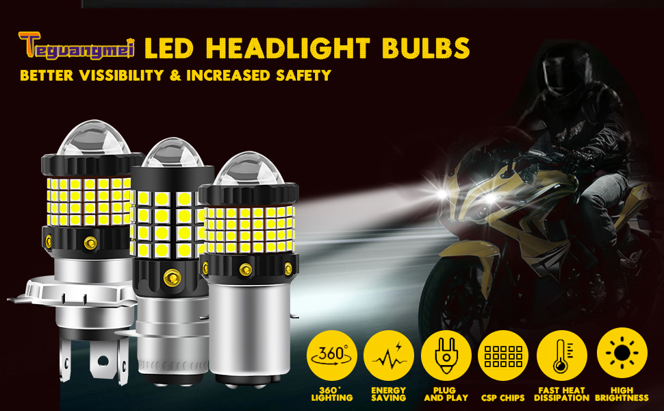H4 Motorcycle LED Headlight Bulb, 9003 LED Motorcycle Bulb