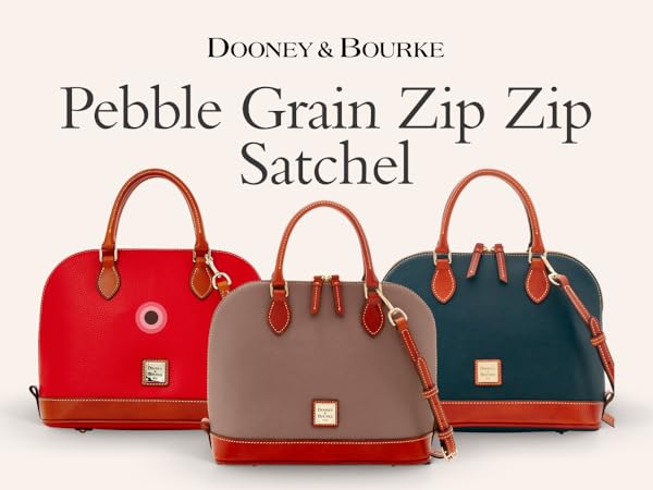 Amazon.com: Dooney & Bourke Women's Zip Zip Satchel in Pebble