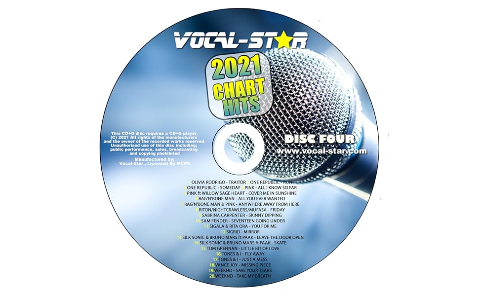 Vocal-Star 2000 Karaoke Hits CD Disc Set mit Worten - 80