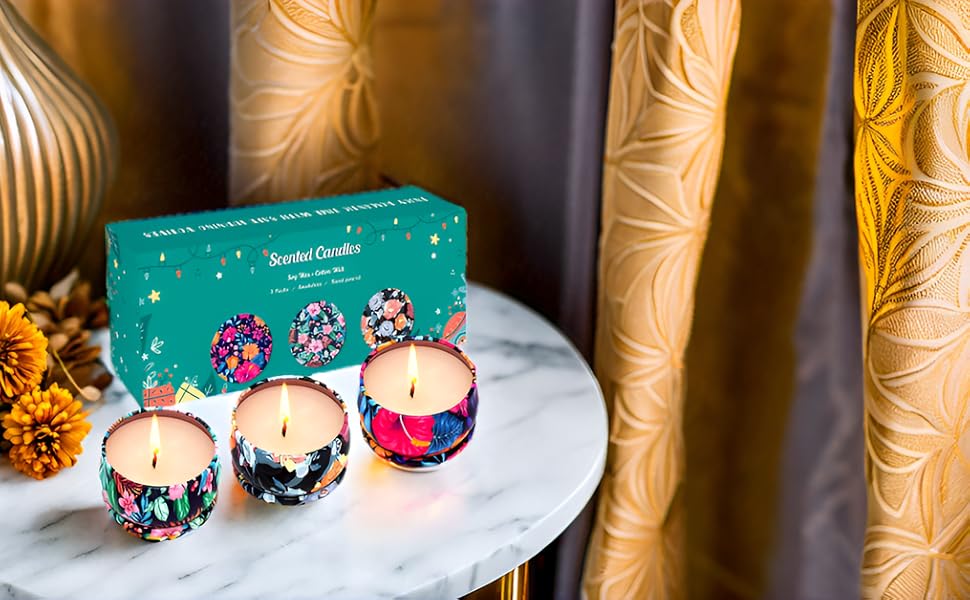 3 Pack Home Scented Candles 