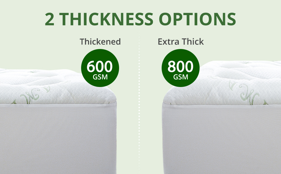 ROCYJULINB Bamboo Mattress Topper Queen Size, 600GSM Down Alternative