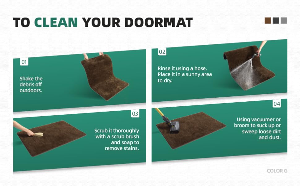 Color&Geometry Indoor Door Mat, 24"x36" Absorbent Resist