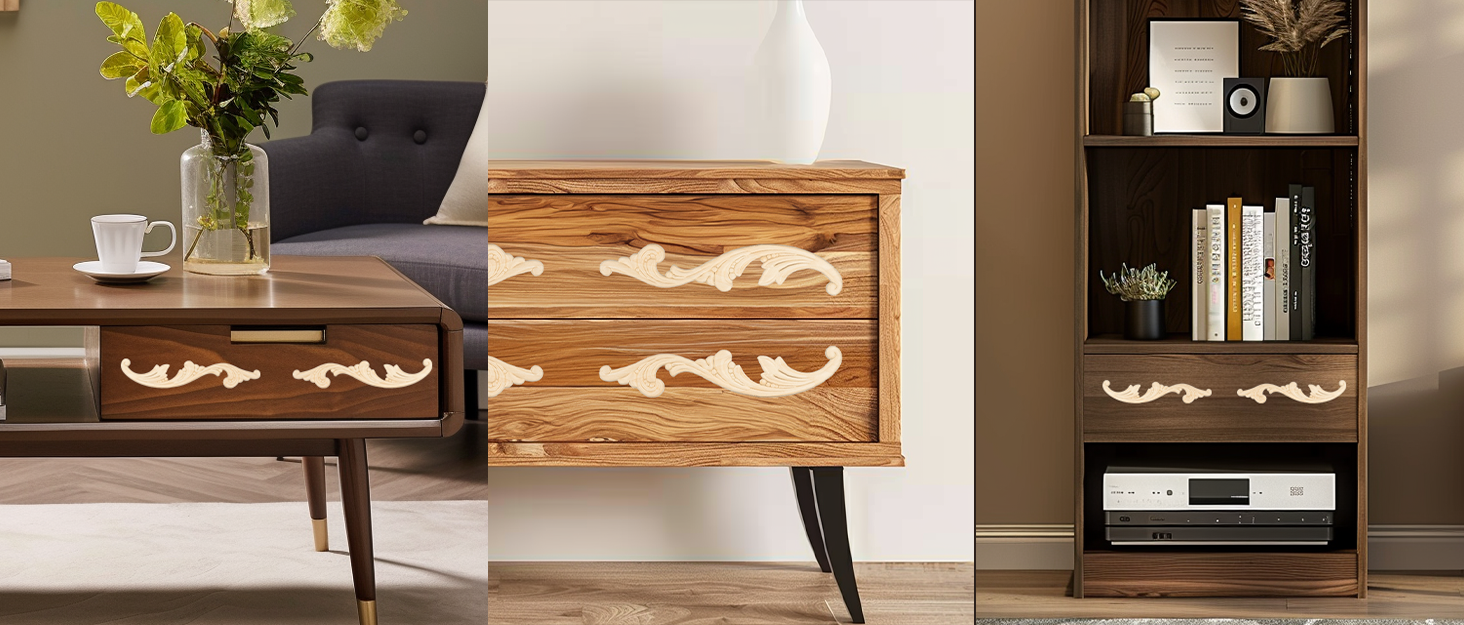 Mingslamas Wood Appliques and Onlays, 1Pack Decorative