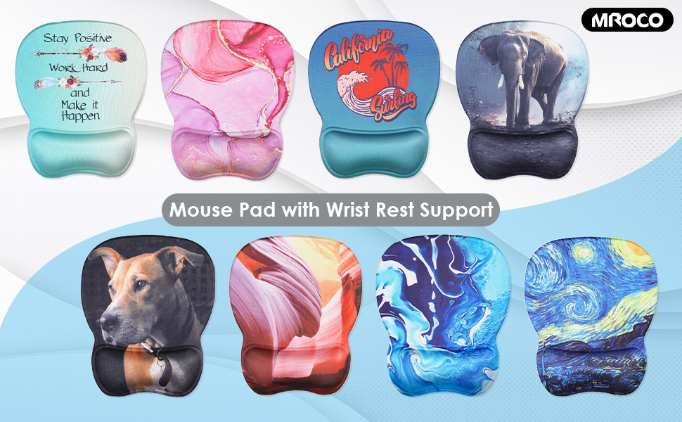 MROCO Ergonomic Mouse Pad with Wrist Support Gel Mouse Pad with Wrist Rest