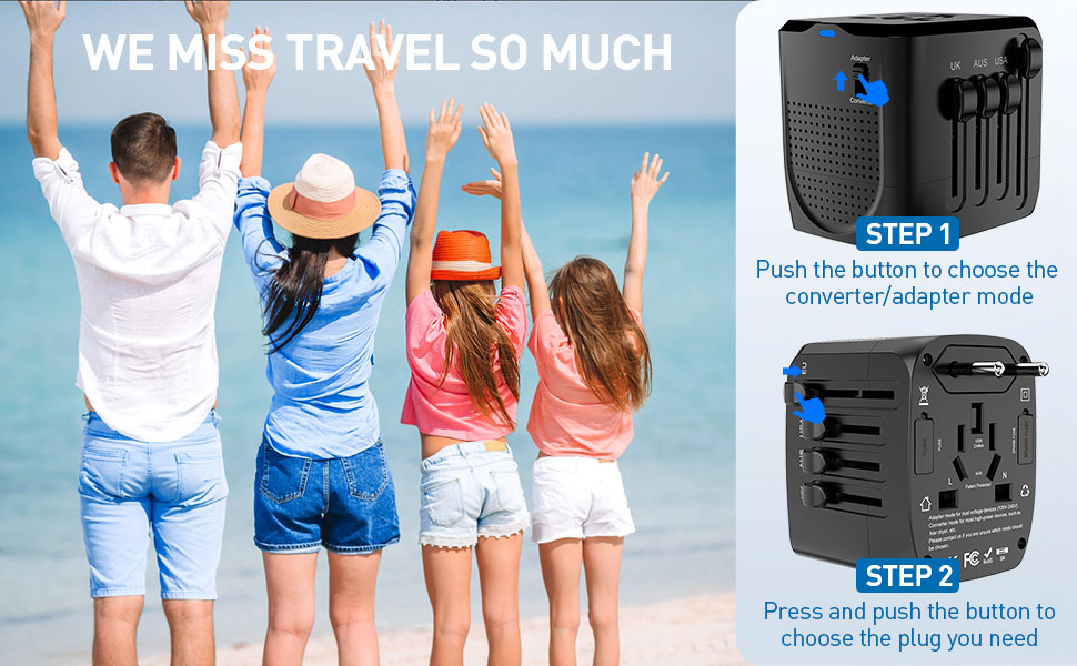 travel converter power converter adapter combo