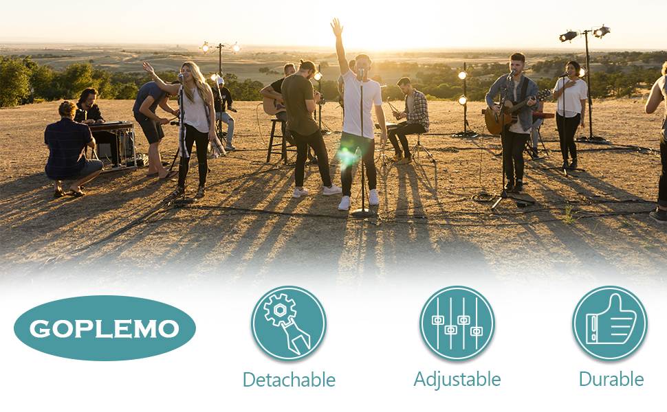 Microphone Stand Tripod Boom Arm Floor Mic Stand 2 Screws