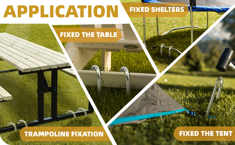 Rebar Stakes U/J Hook Extra Heavy Duty,【12 inch Long