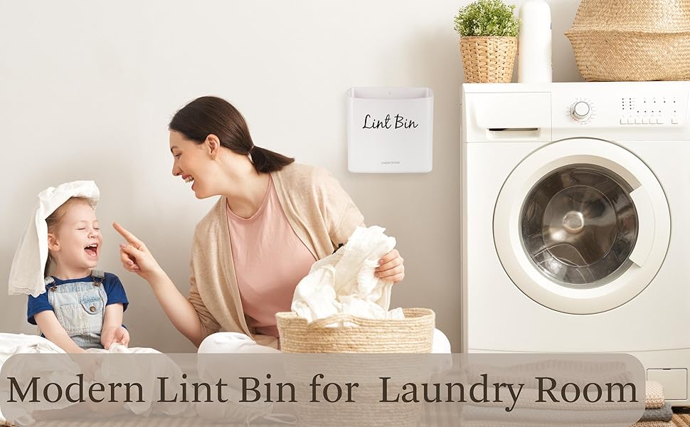 MONJITA Lint Bin for Laundry Room, Lint Trash Can