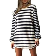 AMEBELLE Tops for Women Trendy Oversized Long Sleeve Shirts for Women Y2K Tops Stripe Tee Womens ...