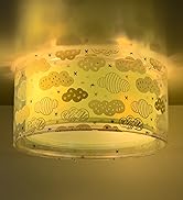 Dalber Deckenleuchte für Kinder Clouds Wolke Grün, Deckenlampe Kinderzimmer