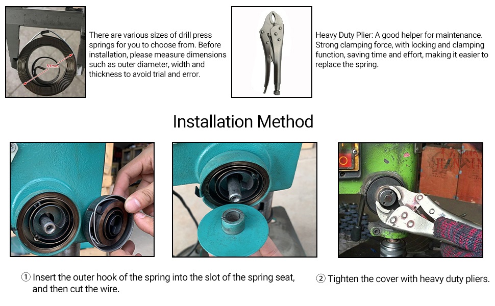 MroMax 1Pcs Drill Press Spring, 0.02" x 0.39" x 60.63" Quill Spring