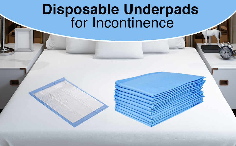 Disposable Underpads for Incontinence 23” x 36”, Super Absorbent Quilted Bed Pads