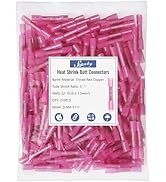 Heat Shrink Butt Wire Connectors, Sopoby 210Pcs 22-16 AWG Red Insulated Waterproof Electrical Wir...