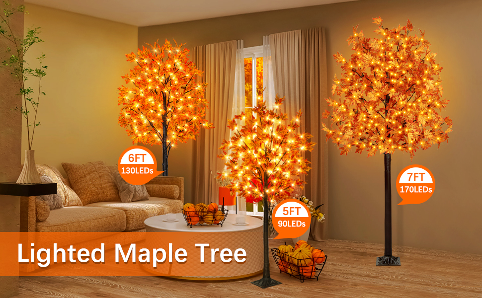 7FT 170 LED Lighted Maple Tree Thanksgiving Decor