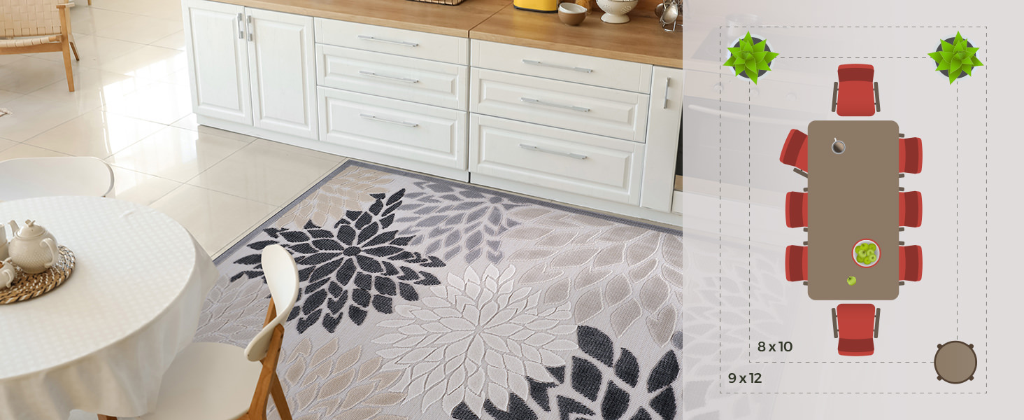 kitchen dining room outdoor rug