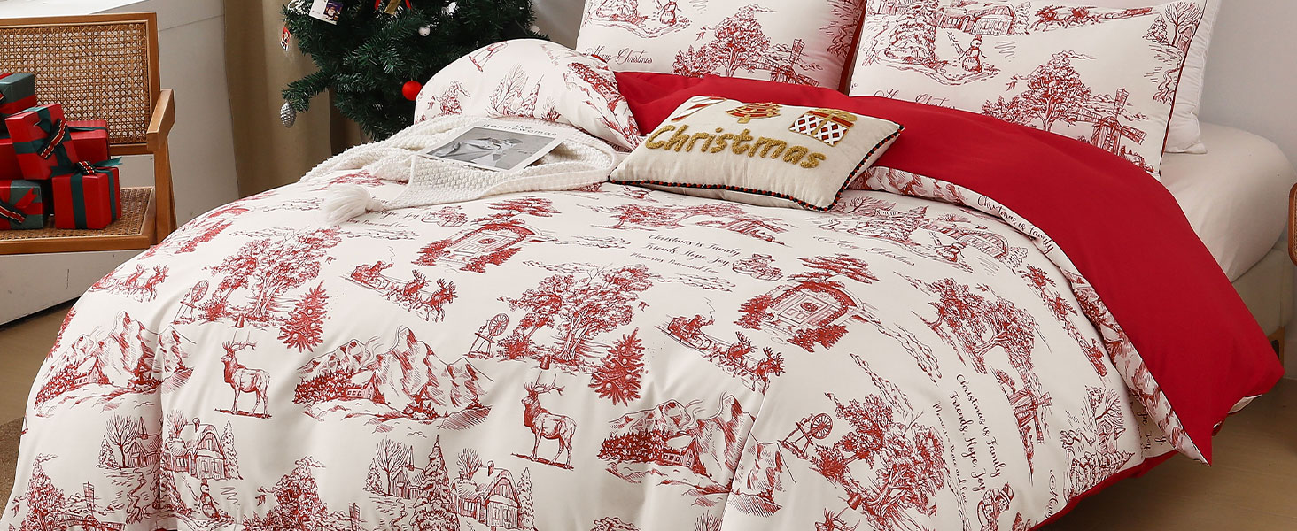 Christmas Duvet Cover King Size, Duvet Cover Set 3 Pieces
