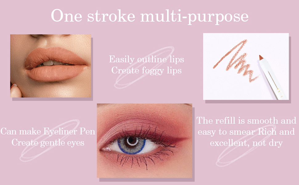 LuckNest High Pigmented Lip Liner Set 12 Colors with 3