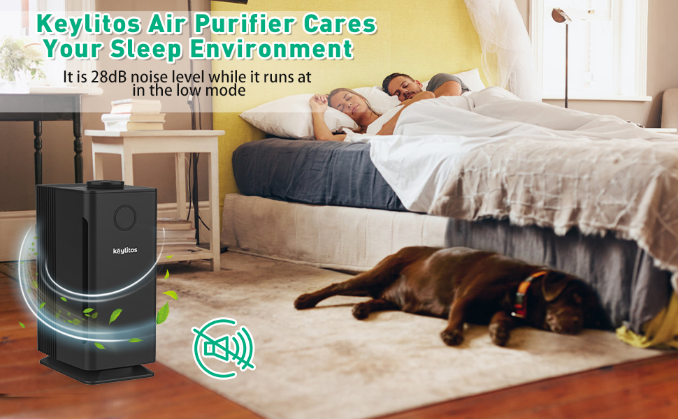 Keylitos HEPA Filter Air Purifier for Home Office Large Room up to