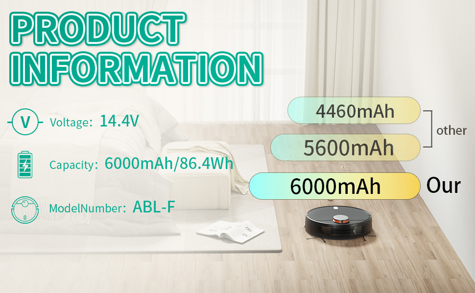 iRobot - 【aki】 Amazon.com: Lcenerga 6000mAh ABL-F iRobot Battery Compatible