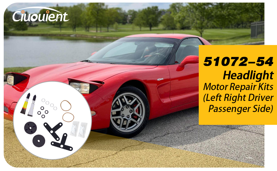 Ciuouient 5107254 Headlight Motor Repair Kit Fits for 0004 Chevrolet Corvette 93
