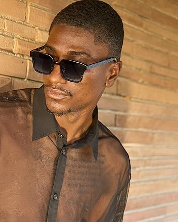 man in square sunglasses