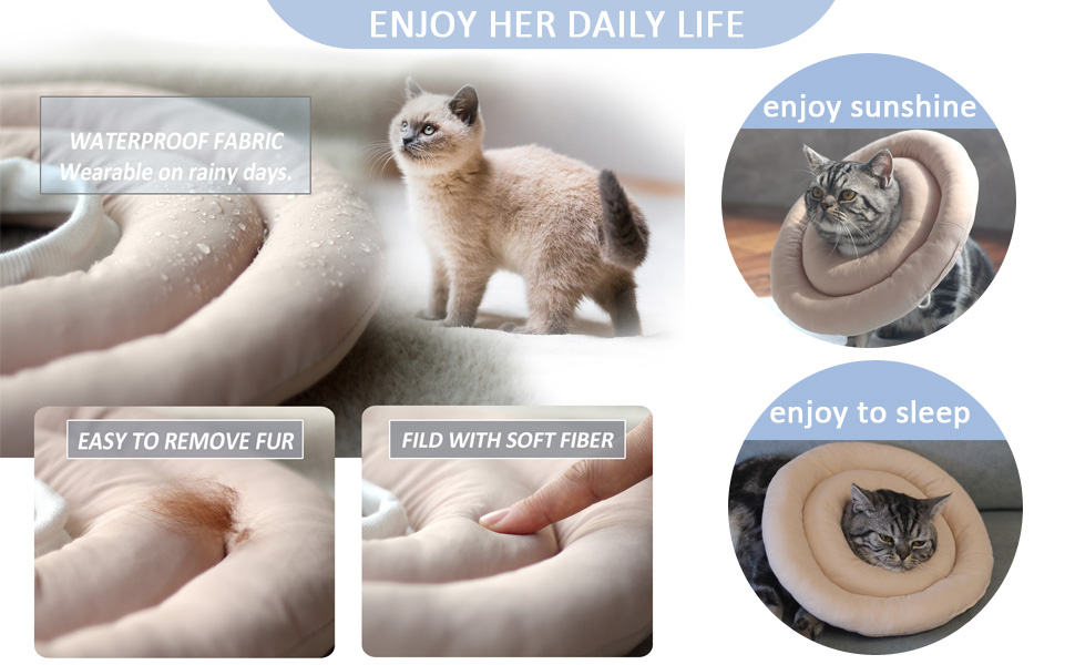 Docutca Soft Cat Cone Collar, Cat Recovery Collar, Cute Donut Cat Cone Alternative