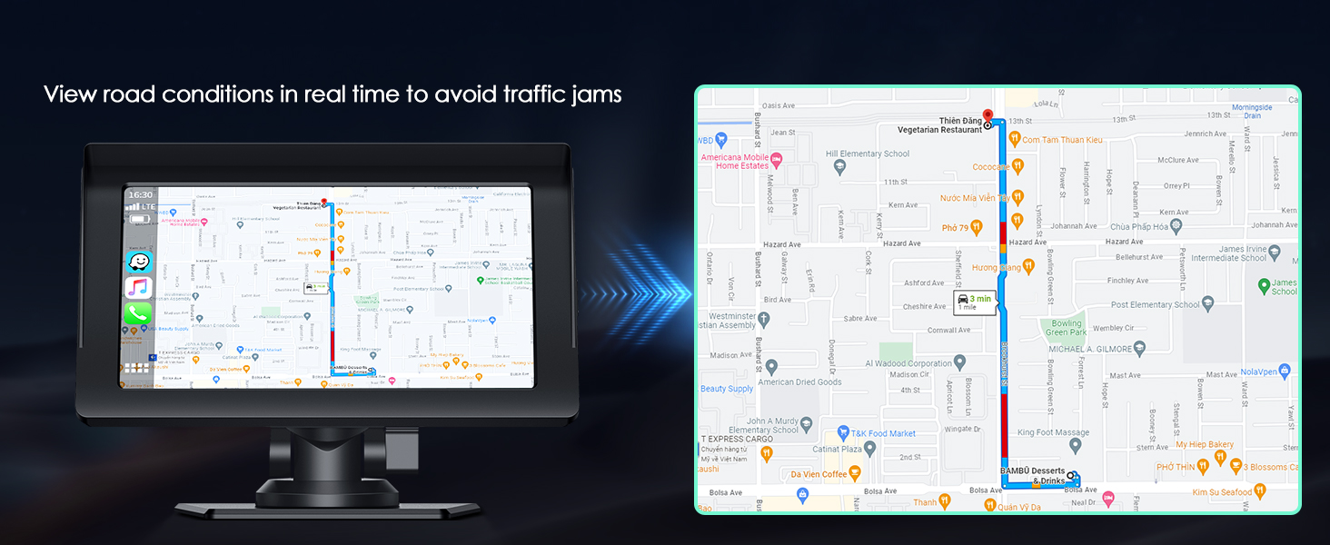 Wireless Car Stereo for Apple Carplay & Android Auto with Bluetooth 5.0