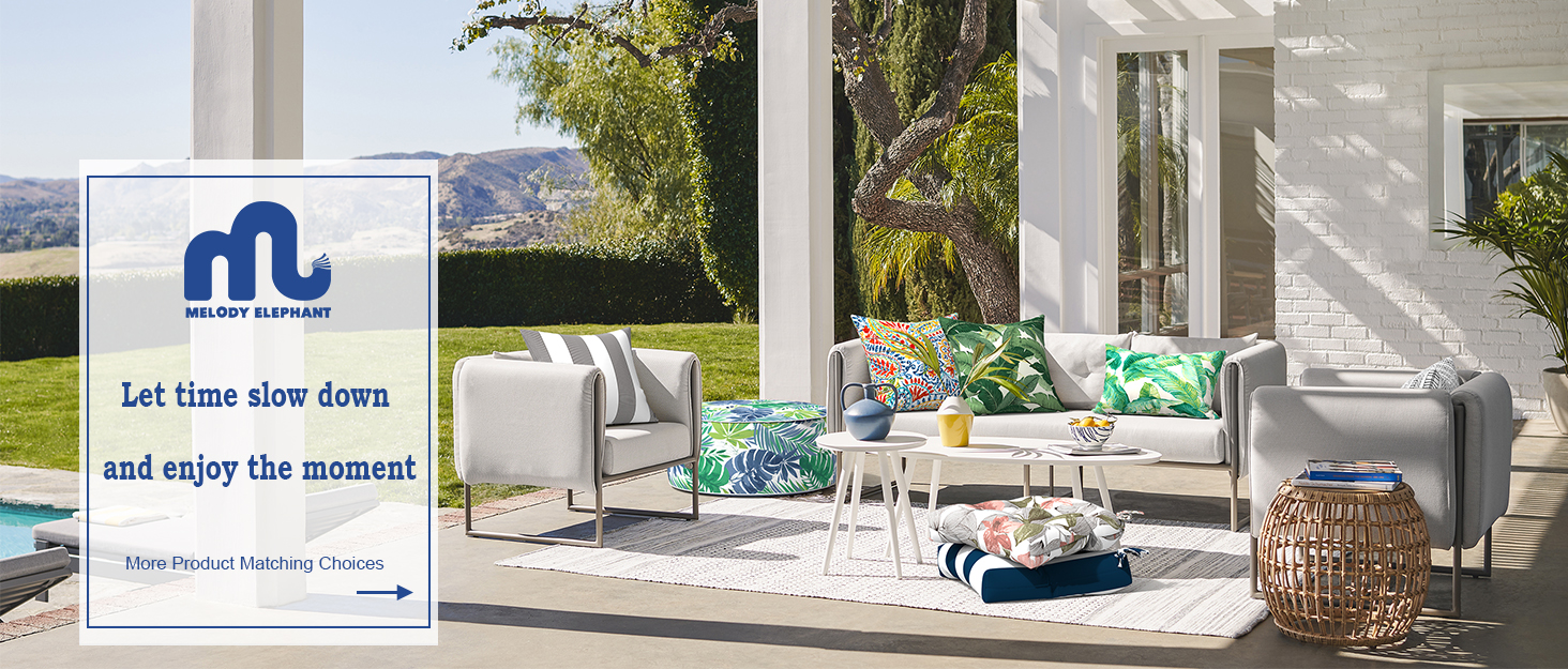Melody Elephant Patio Decorative Furniture Outdoor Garden Pillow Cover Cushion Ottoman Tablecloth